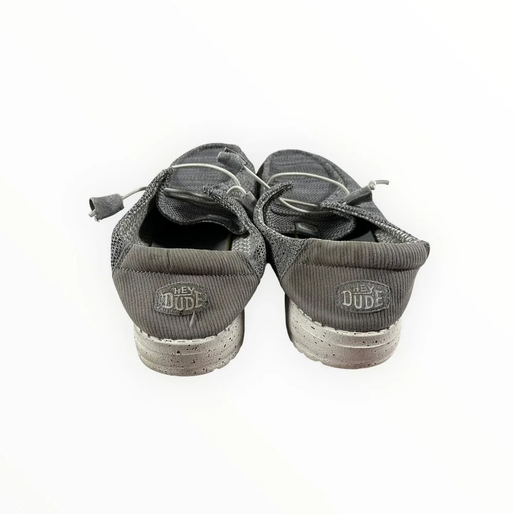 Hey Dude Wally Sox Men's Shoes Size W10 Grey Knit Slip-On Lightweight Comfort